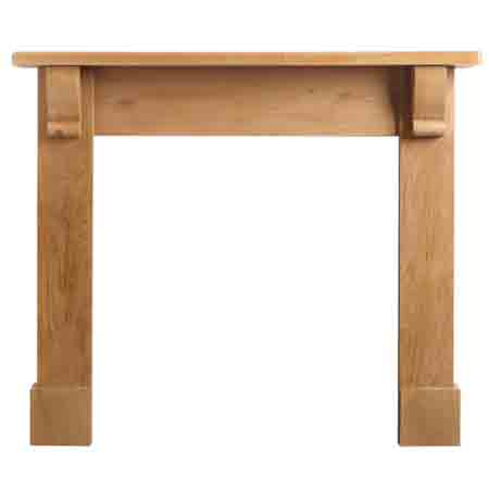 The Brampton wooden mantel shown has been hand crafted in Solid Oak with a light oak stain applied. This mantel also may be available without a finish on request to allow for a bespoke finish to be applied.

Also available in Solid Pine with a Light Antique Pine finish.

