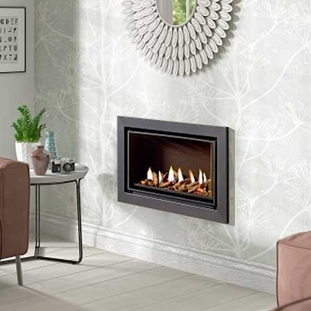 The rear venting flue enables the installation to be clean and neat on an outside wall. Slim Firebox Design - this allows the fire to be installed within a standard cavity wall. Up to 86% efficient.


