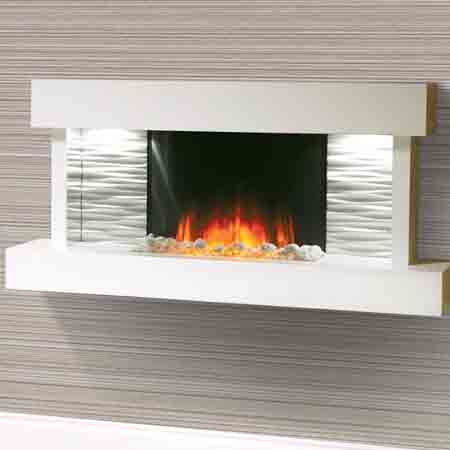 Choice of fuel effects: Pebbles as standard or with Driftwood as a cost option. Starlight White colour finish.

