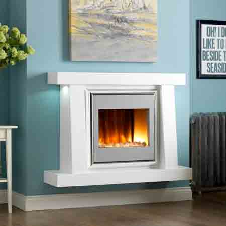 Multifunction remote control including dimmer. Choice of fuel effects: Pebbles as standard or with Driftwood as a cost option.

