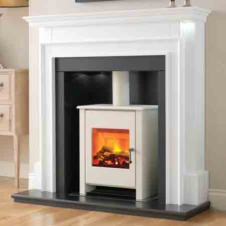 Available with choice of Tennyson cast or Atom and Apollo stove. Starlight White colour finish.

